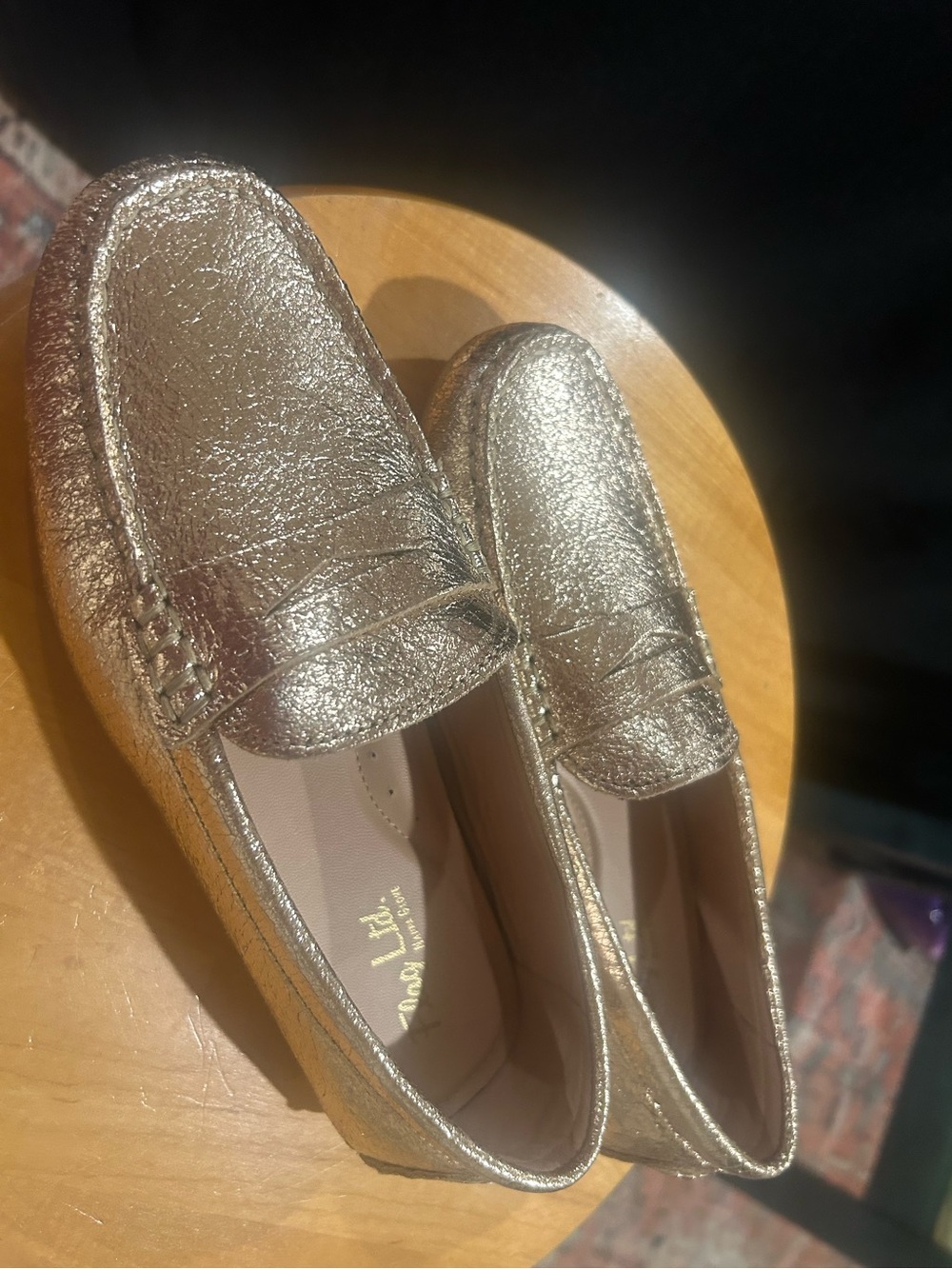 Flag Ltd Metallic Gold Loafers 6.5 NWOT